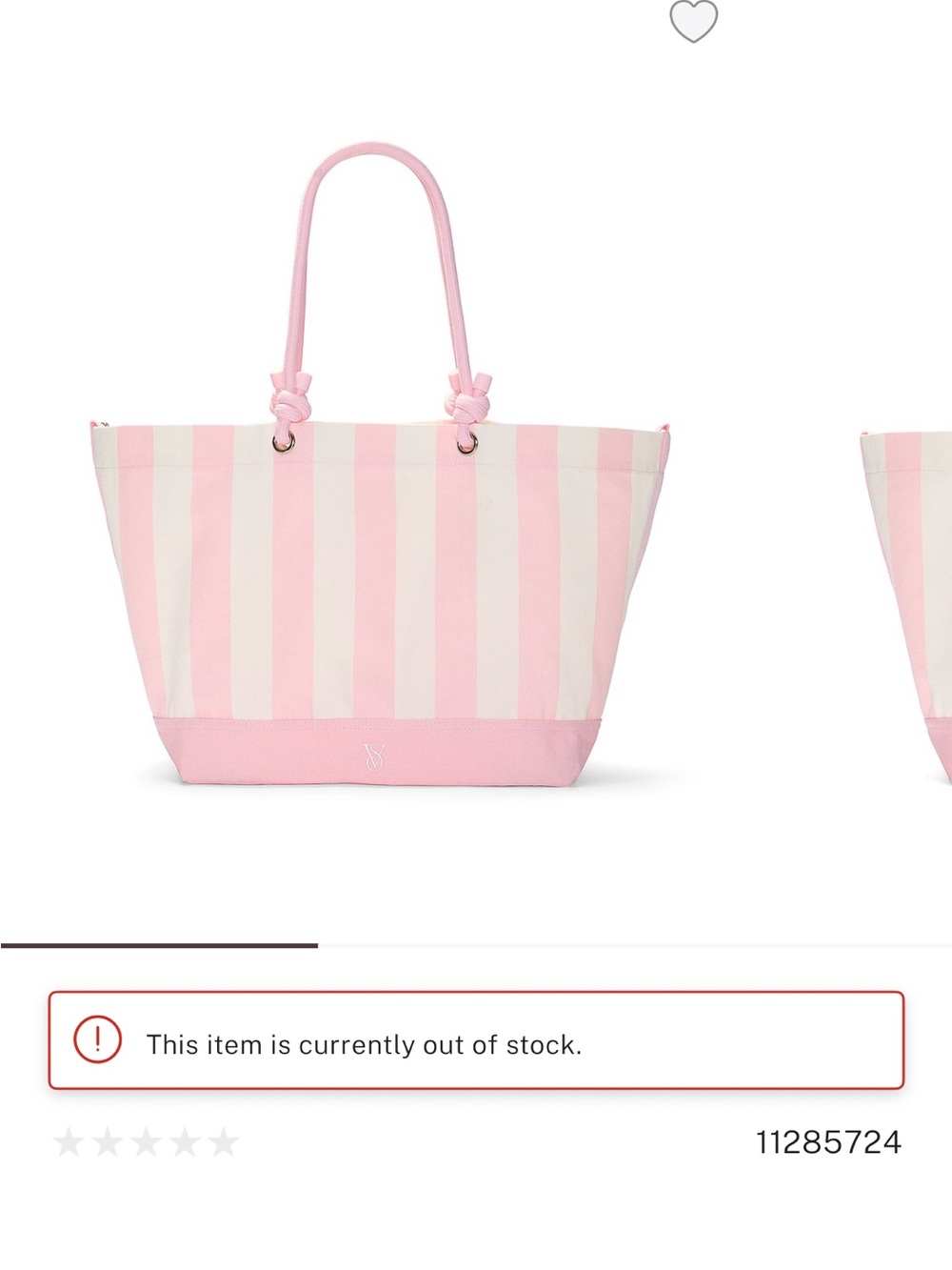 NWT Victoria Secret heritage stripe rope tote - Picture 5 of 6